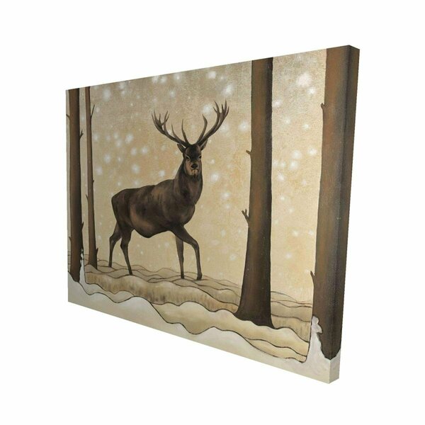 Fondo 16 x 20 in. Roe Deer In A Winter Landscape-Print on Canvas FO2777205